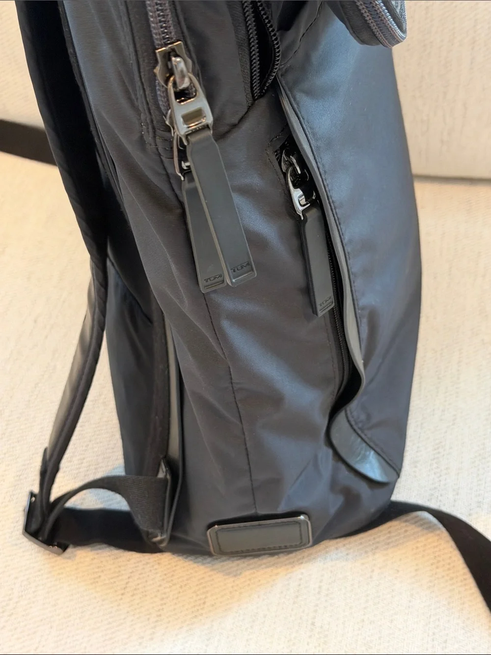 Authentic Tumi Black Nylon and Leather Top-Handle Backpack like new condition